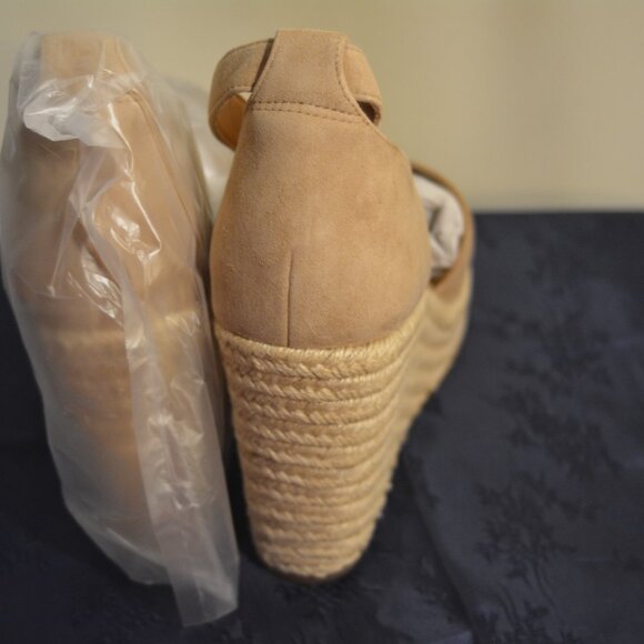 🤎 NIB Lisa Vicky Gemi-V Tan Suede 4” Espadrille Wedge Sandals – Size 10M 🤎 - Picture 9 of 10